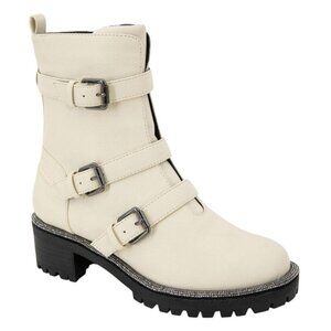 KENNETH COLE / Tate Briker Jewel / Lug Sole / Booties / Bone / with Buckle